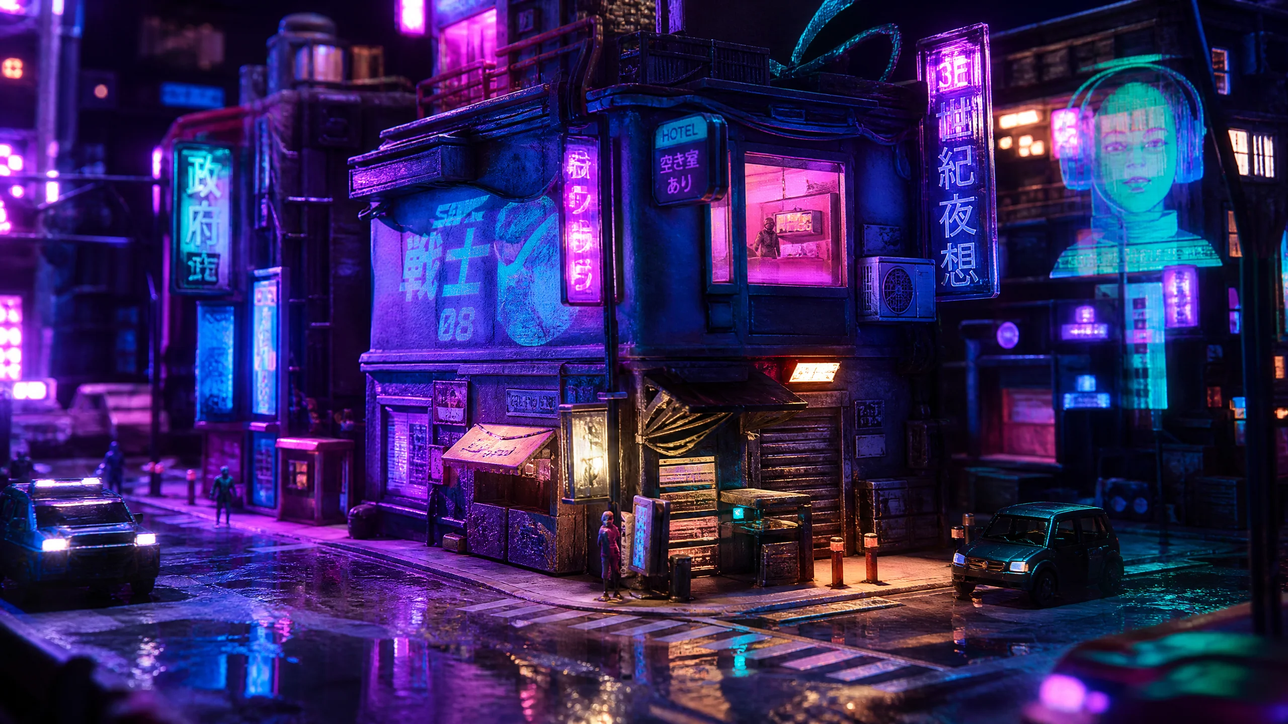 赛博朋克微缩场景赛